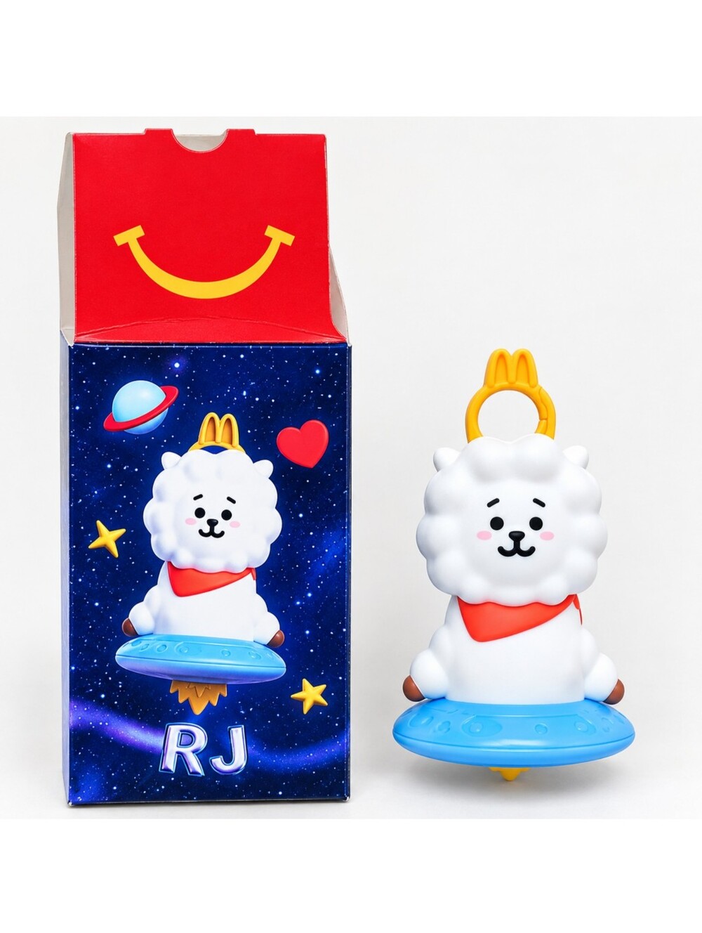 NIB BT21 x McDonald’s RJ Jin BTS Happy Meal Toy Keychain Space UFO Figure K-Pop